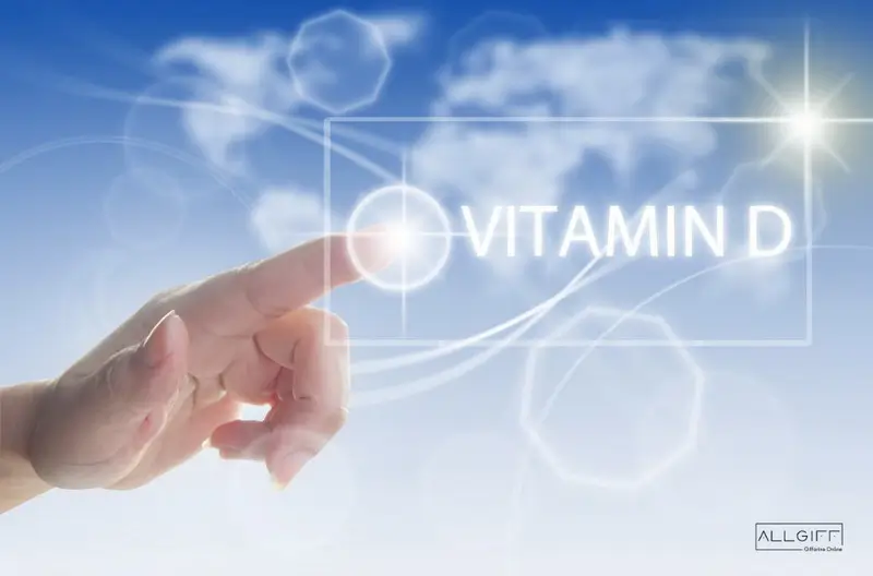 ภาพแสดงคำว่า Vitamin D และมือที่กดหน้าจอ สื่อถึงบทบาทของวิตามิน D ในการช่วยดูดซึมแคลเซียมได้อย่างมีประสิทธิภาพ