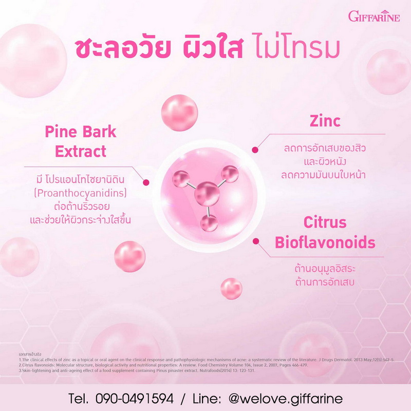 สารต้านริ้วรอย เปลือกสน Citrus Bioflavonoids Zinc