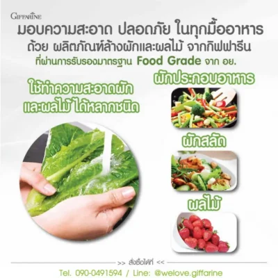 การใช้น้ำยาล้างผักกิฟฟารีน ล้างผักสลัดและผลไม้ให้ปลอดภัย
