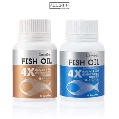 น้ำมันปลา 4X กิฟฟารีน แพ็คคู่ บำรุงสมอง DHA สูง 500 มก.